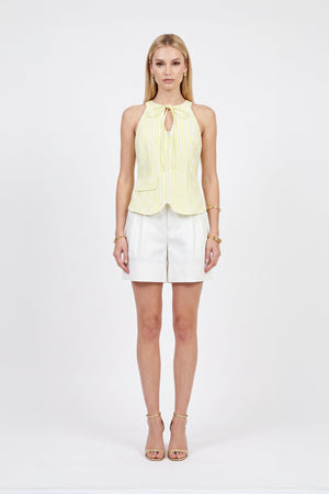 Adela Halter Zipper-Front Blusa 752998 - Reina Diaz