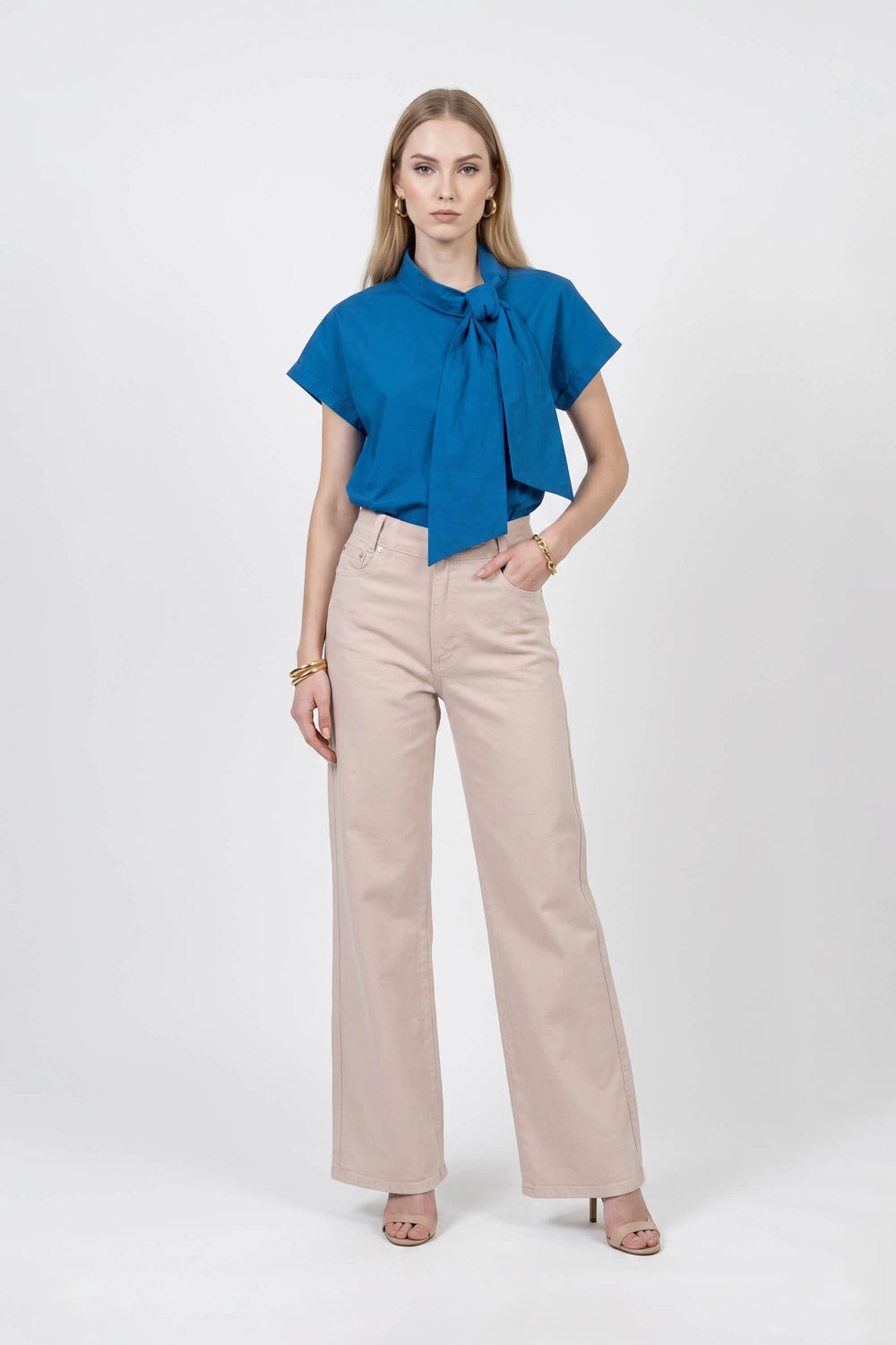 Adelina High-Waist Wide-Leg Pantalón 731151 ARE - Reina Diaz