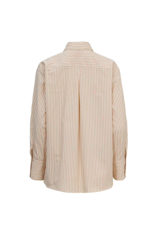 Adelina Ruffle-Trim Striped Camisa 752934 - Reina Diaz
