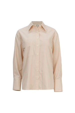 Adelina Ruffle-Trim Striped Camisa 752934 - Reina Diaz