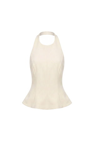 Adriana Halter Peplum Top 501559 BEI - Reina Diaz