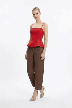 Adriana Peplum Strap Top - Reina Diaz