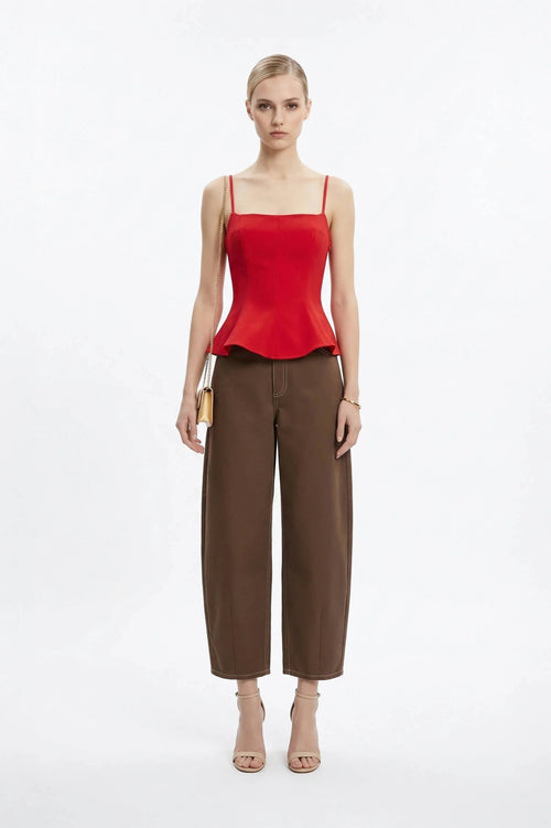 Adriana Peplum Strap Top - Reina Diaz