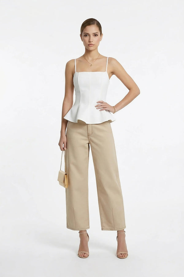 Adriana Peplum Strap Top - Reina Diaz