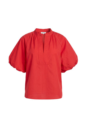 Adriana Puff Sleeve V-Neck Blusa 752975 ROJ - Reina Diaz