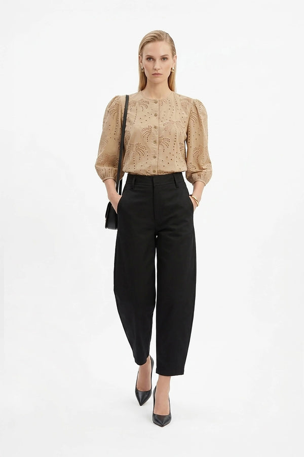Alaia Tropical Eyelet Blusa - Reina Diaz