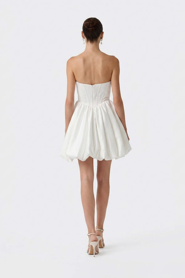 Alessia Strapless Corset Bubble Vestido 421475 BCO - Reina Diaz