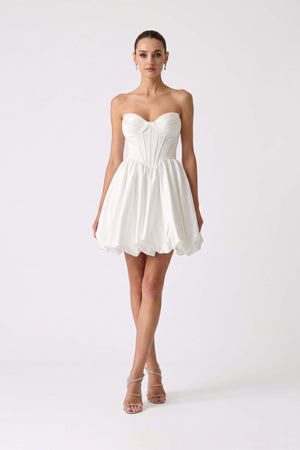 Alessia Strapless Corset Bubble Vestido 421475 BCO - Reina Diaz