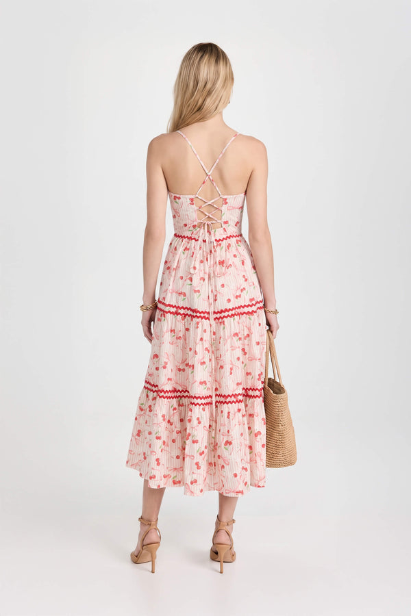 Alessia Strappy Tiered Maxi Dress 723053 ROS - Reina Diaz