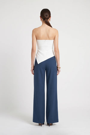 Alexa Asymmetrical Strapless White Top 753045 HUE - Reina Diaz