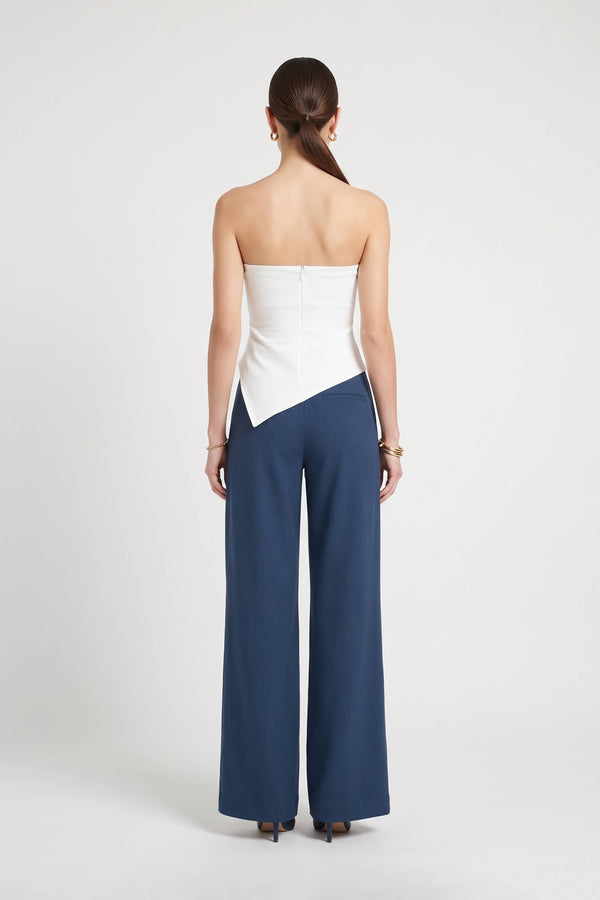 Alexa Asymmetrical Strapless White Top 753045 HUE - Reina Diaz