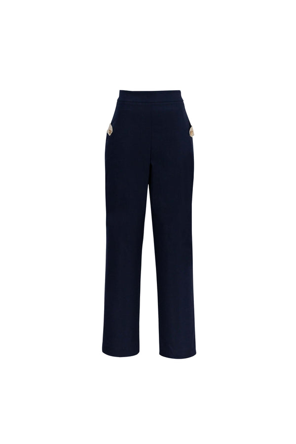 Alexa Flap - Detail Straight - Leg Pants - Reina Diaz