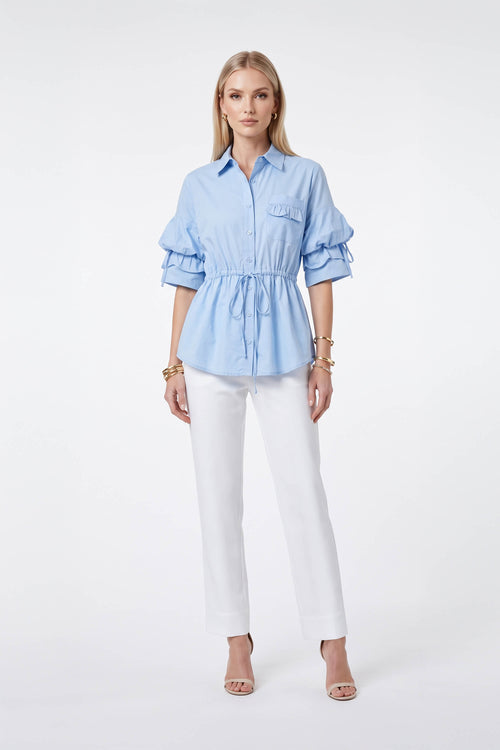 Alexa High-Waist Button Straight Pants 532163 HUE - Reina Diaz