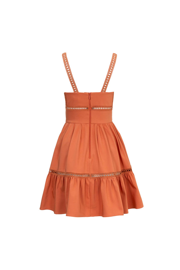 Alexa Ladder-Trim Cami Mini Vestido 723164LAD - Reina Diaz