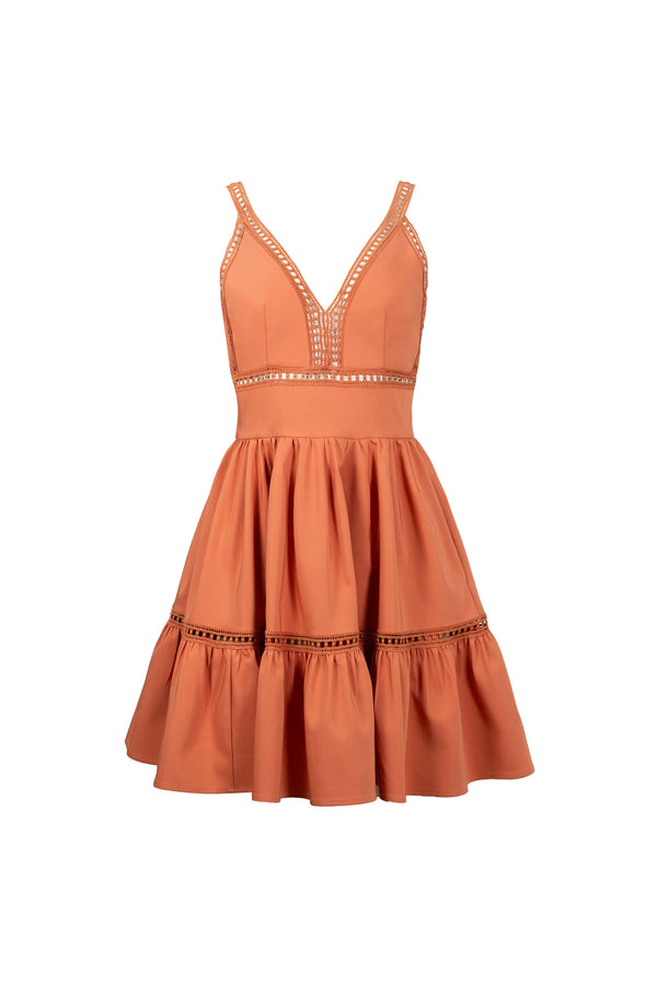 Alexa Ladder-Trim Cami Mini Vestido 723164LAD - Reina Diaz