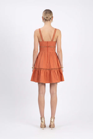 Alexa Ladder-Trim Cami Mini Vestido 723164LAD - Reina Diaz
