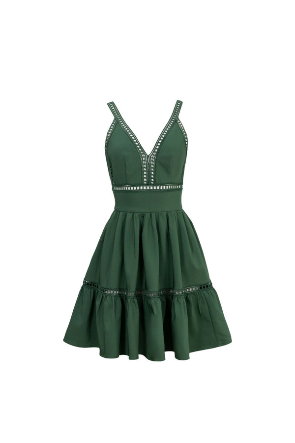 Alexa Ladder-Trim Cami Mini Vestido 723164MIL - Reina Diaz