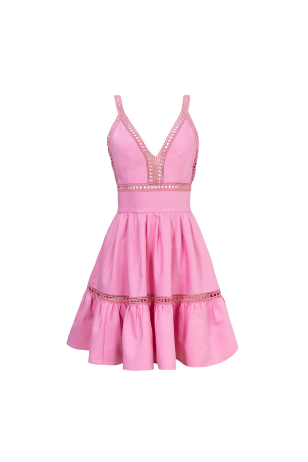 Alexa Ladder-Trim Cami Mini Vestido 723164ROS - Reina Diaz