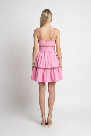 Alexa Ladder-Trim Cami Mini Vestido 723164ROS - Reina Diaz