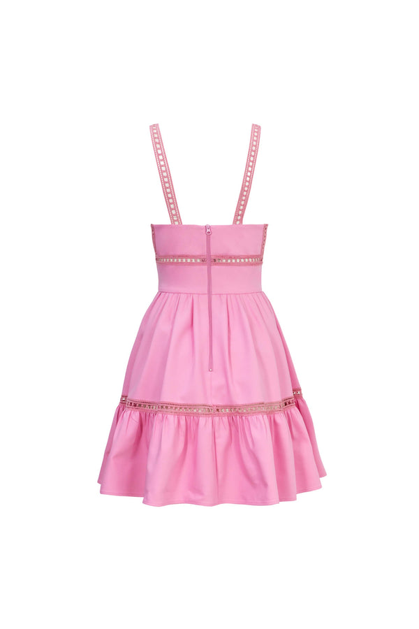 Alexa Ladder-Trim Cami Mini Vestido 723164ROS - Reina Diaz