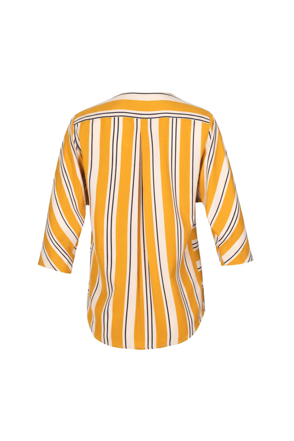 Alexa Striped Henley Pocket Blusa 752957 MOZ - Reina Diaz