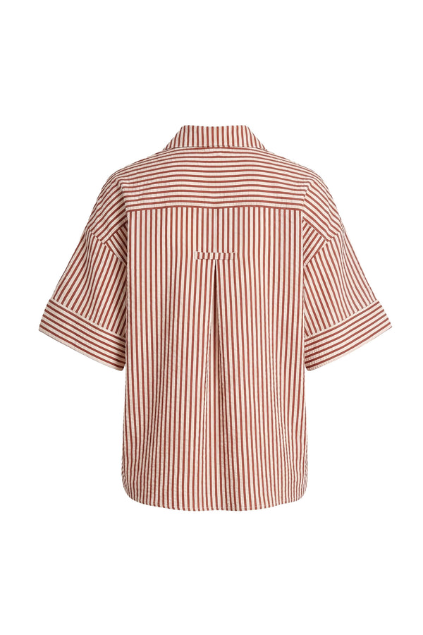Alexa Striped Short Sleeve Blusa 752982 LAD - Reina Diaz