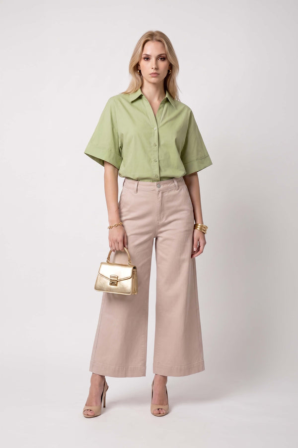 Alexa Striped Short Sleeve Blusa 752982 MUS - Reina Diaz