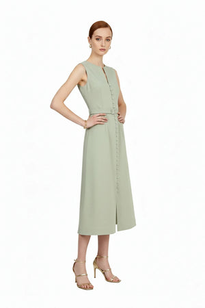 Allison Belt Midi Vestido - Reina Diaz