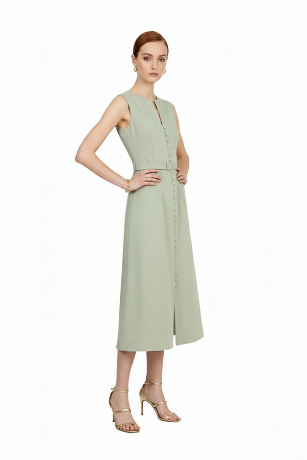 Allison Belt Midi Vestido - Reina Diaz