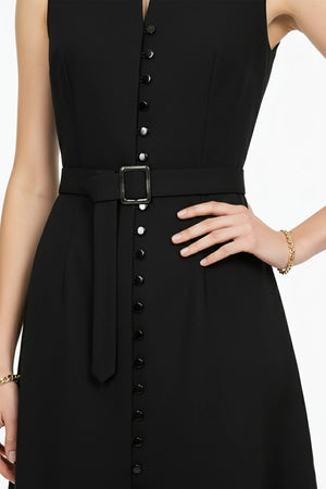 Allison Belt Midi Vestido - Reina Diaz
