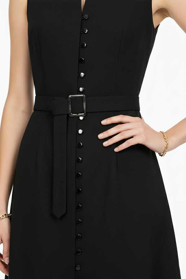 Allison Belt Midi Vestido - Reina Diaz