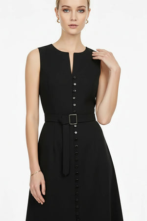 Allison Belt Midi Vestido - Reina Diaz