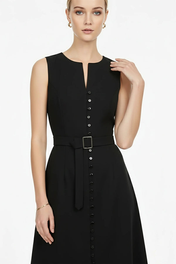 Allison Belt Midi Vestido - Reina Diaz