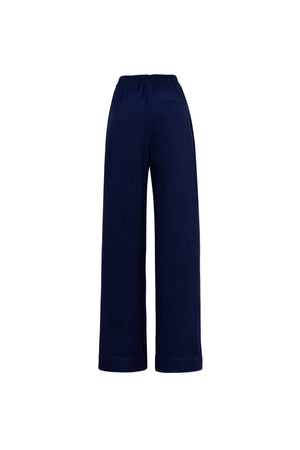 Amalfi Navy Striped Rayon Straight-Leg Pants - Reina Diaz