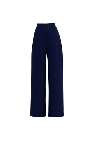 Amalfi Navy Striped Rayon Straight-Leg Pants - Reina Diaz