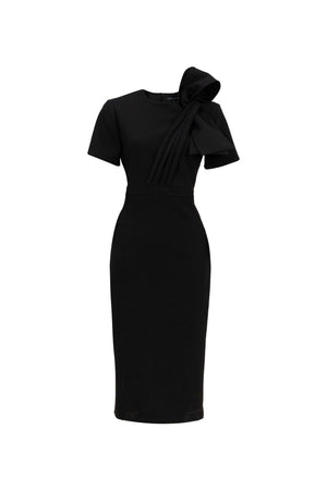 Amalia Asymmetric Bow Midi Dress - Reina Diaz
