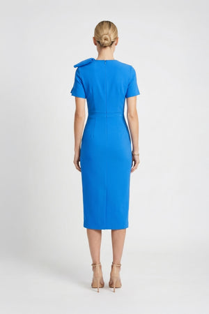 Amalia Asymmetric Bow Midi Dress - Reina Diaz