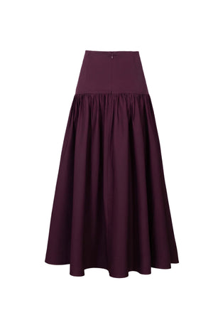 Amalia Drop-Waist Gathered Midi Falda 541377 TIN - Reina Diaz