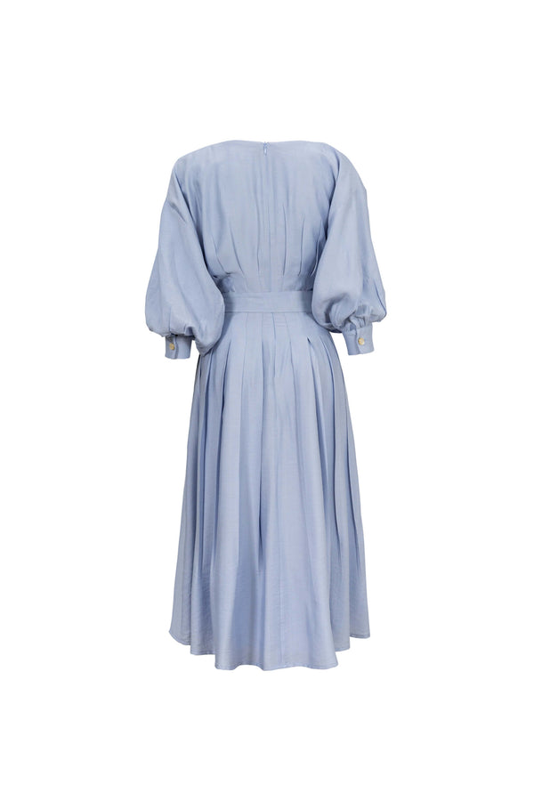 Amalia Pleated-Detail Button-Down Vestido 526075 - Reina Diaz