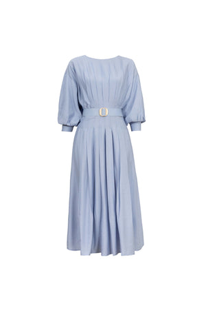 Amalia Pleated-Detail Button-Down Vestido 526075 - Reina Diaz