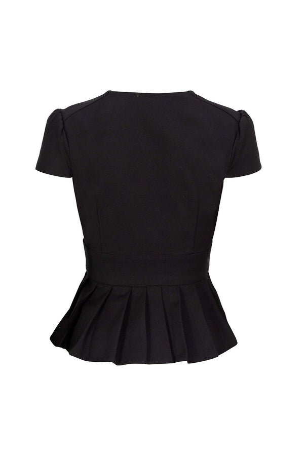 Ami V - Neck Peplum Top - Reina Diaz