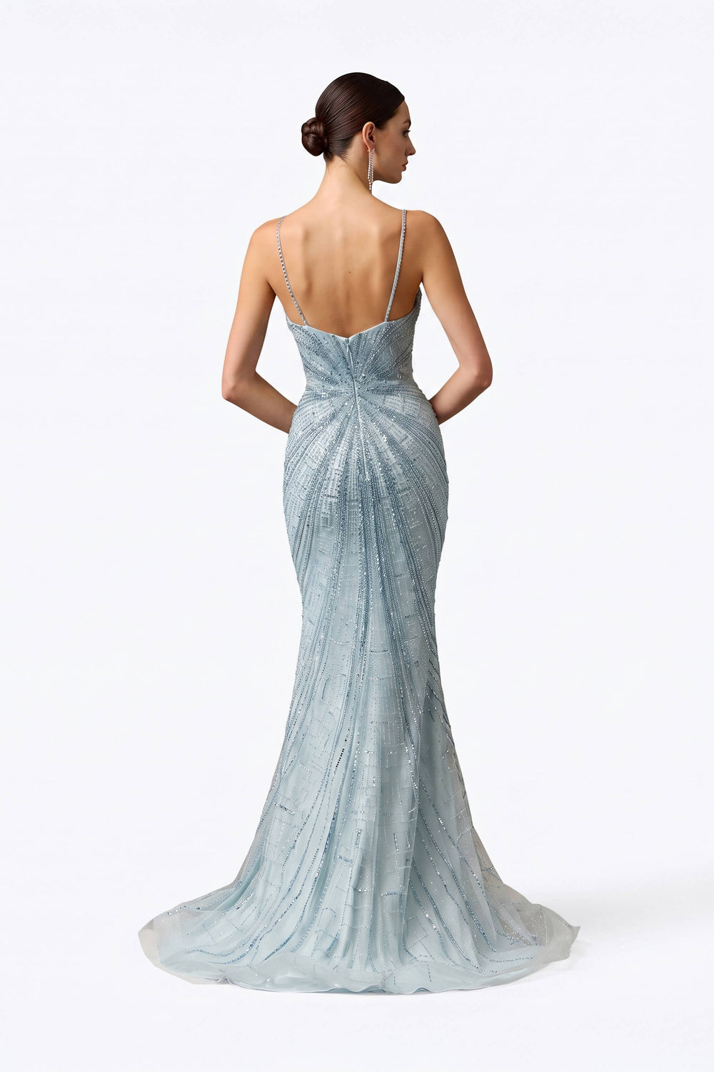 Amira Beaded Mermaid Maxi Vestido 421464 CIE - Reina Diaz