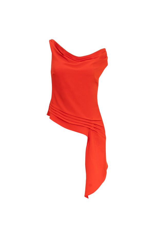 Amira Cowl - Neck Asymmetric Draped Top - Reina Diaz