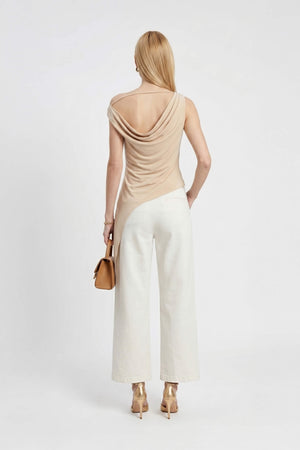 Amira Cowl - Neck Asymmetric Draped Top - Reina Diaz