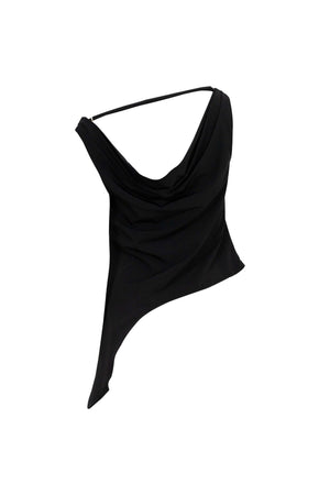 Amira Cowl - Neck Asymmetric Draped Top - Reina Diaz