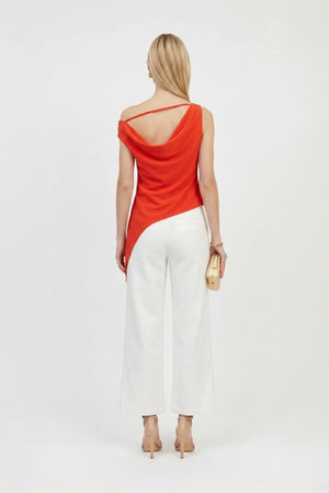 Amira Cowl - Neck Asymmetric Draped Top - Reina Diaz