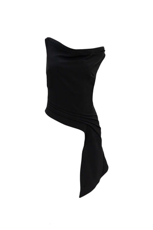 Amira Cowl - Neck Asymmetric Draped Top - Reina Diaz