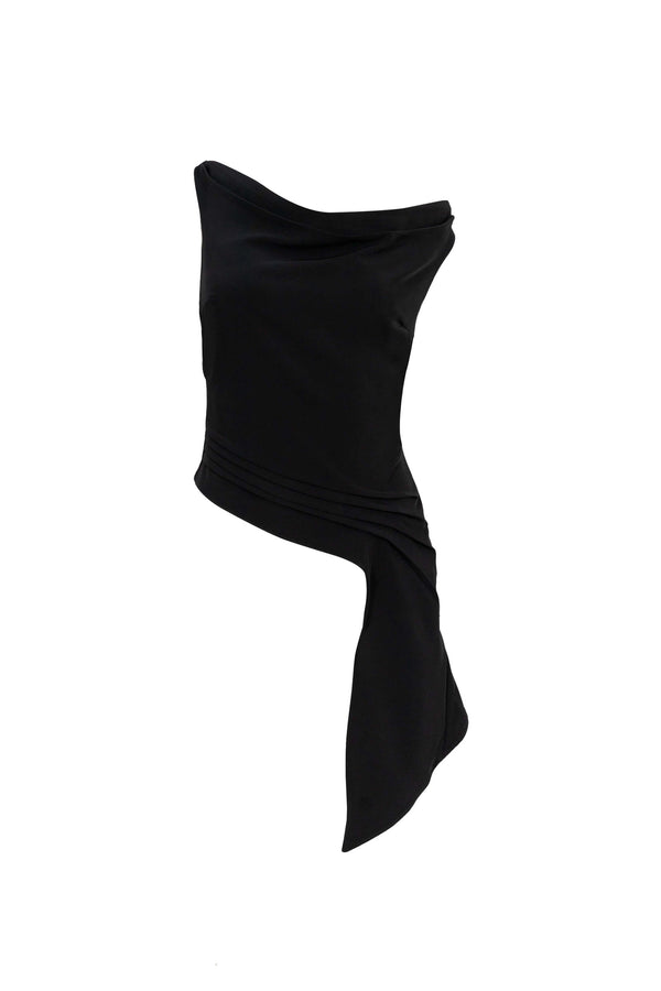 Amira Cowl - Neck Asymmetric Draped Top - Reina Diaz