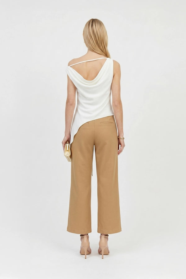 Amira Cowl - Neck Asymmetric Draped Top - Reina Diaz