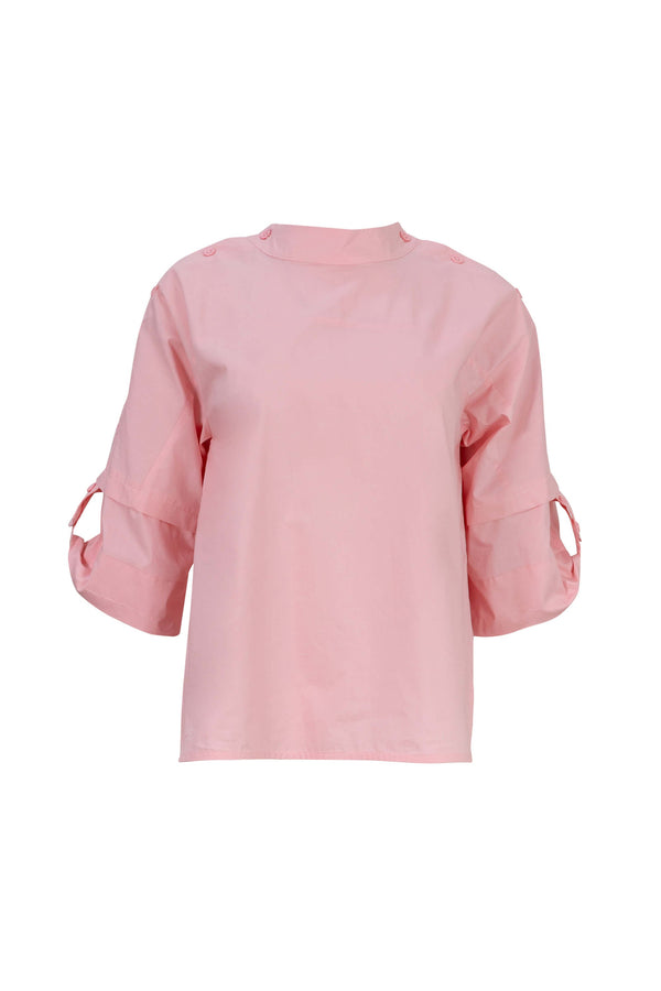 Amira Keyhole High-Neck Blusa 752964ROS - Reina Diaz